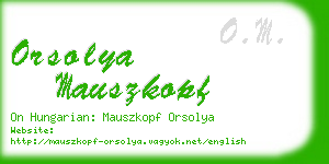 orsolya mauszkopf business card